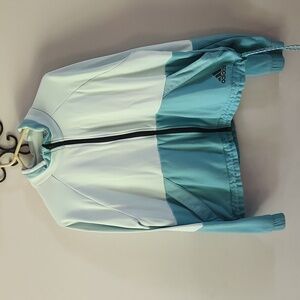 Adidas womens zip up aqua colored